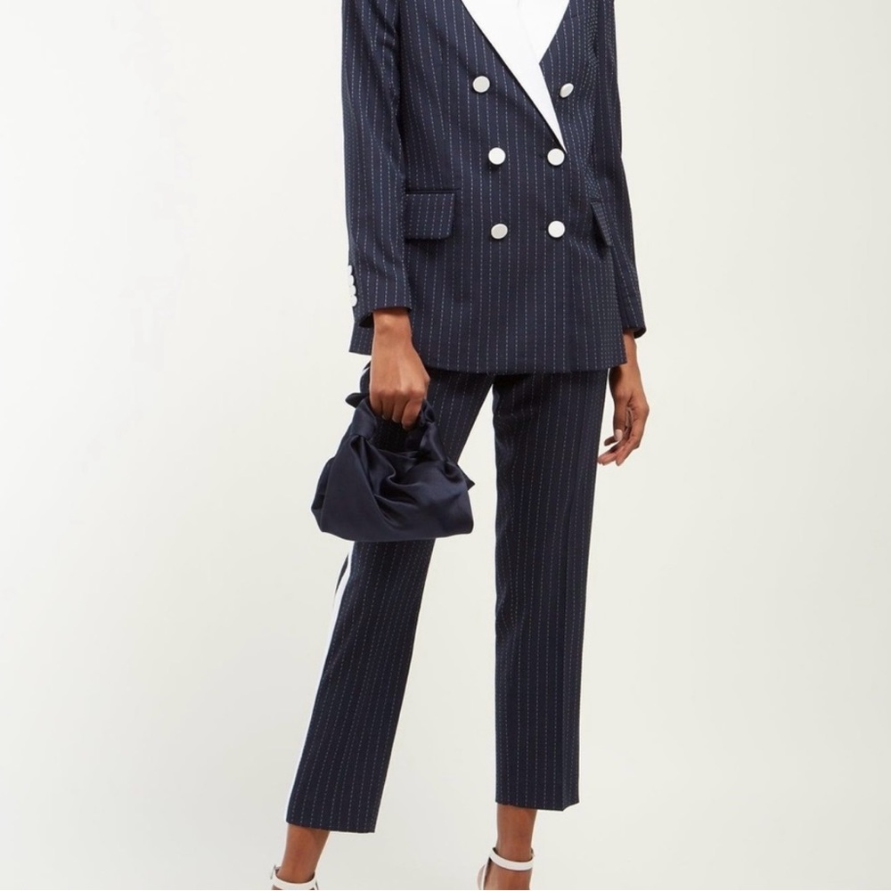 RACIL Aries High Rise Stripped Wool Blend Trousers